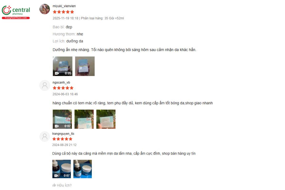 Đánh giá của người dùng về Hydra B5 Derma Repair Cream