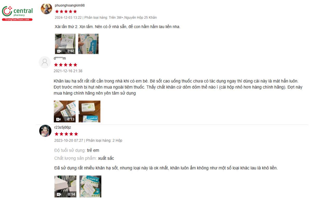  Review khăn lau hạ sốt Dr.Papie 3mo+