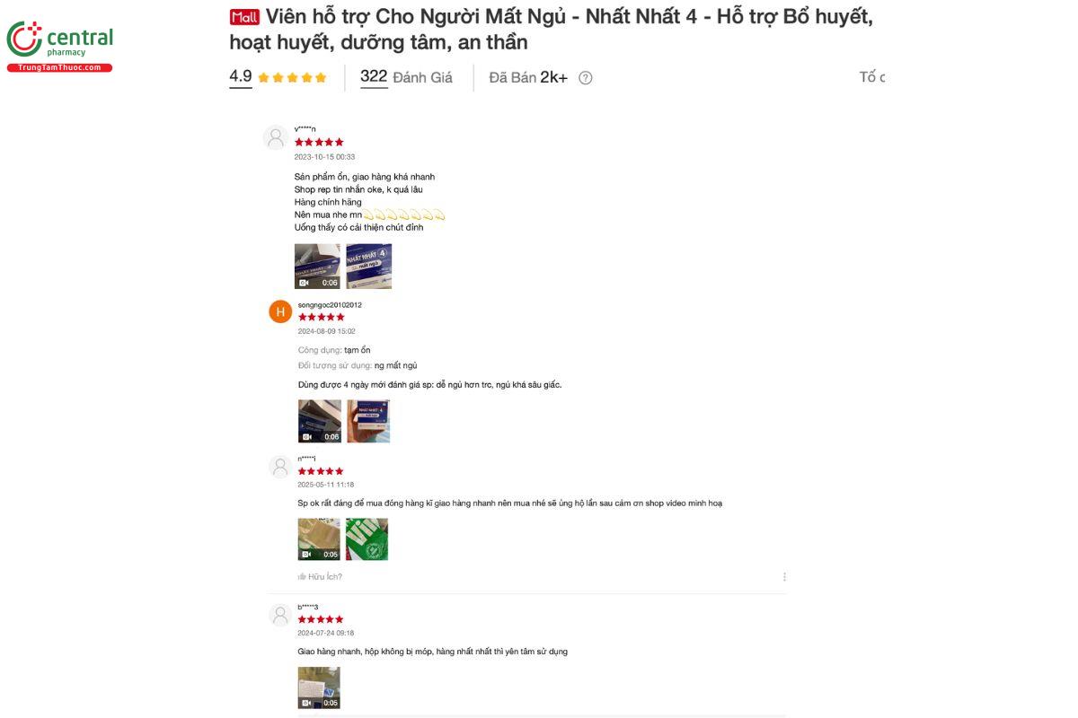 Cảm nhận, đánh giá của những người đã mua và sử dụng sản phẩm Nhất Nhất 4