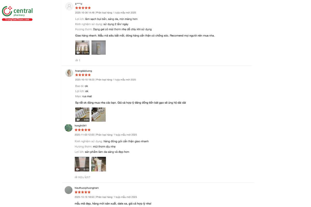 Cảm nhận, đánh giá của những người đã mua và sử dụng Sữa rửa mặt Santa White