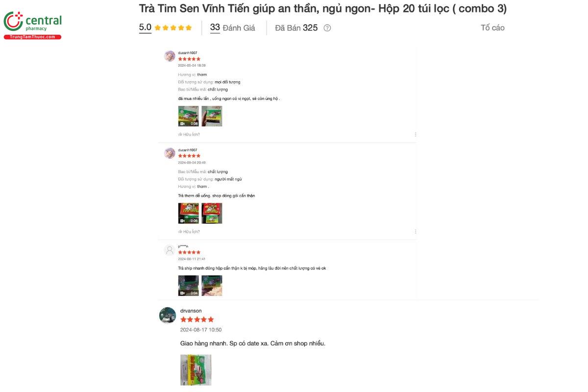 Review Trà Tim Sen Vĩnh Tiến