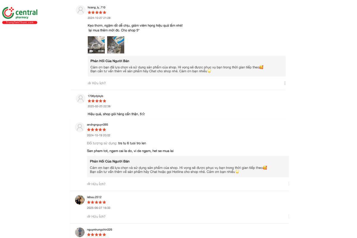 Đánh giá của những người đã mua và sử dụng sản phẩm Viên Ngậm Tuxcap Plus