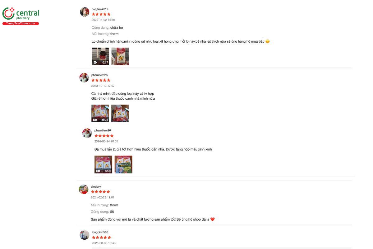 Cảm nhận, đánh giá của những người đã sử dụng Xịt Họng Keo Ong Ginpro 