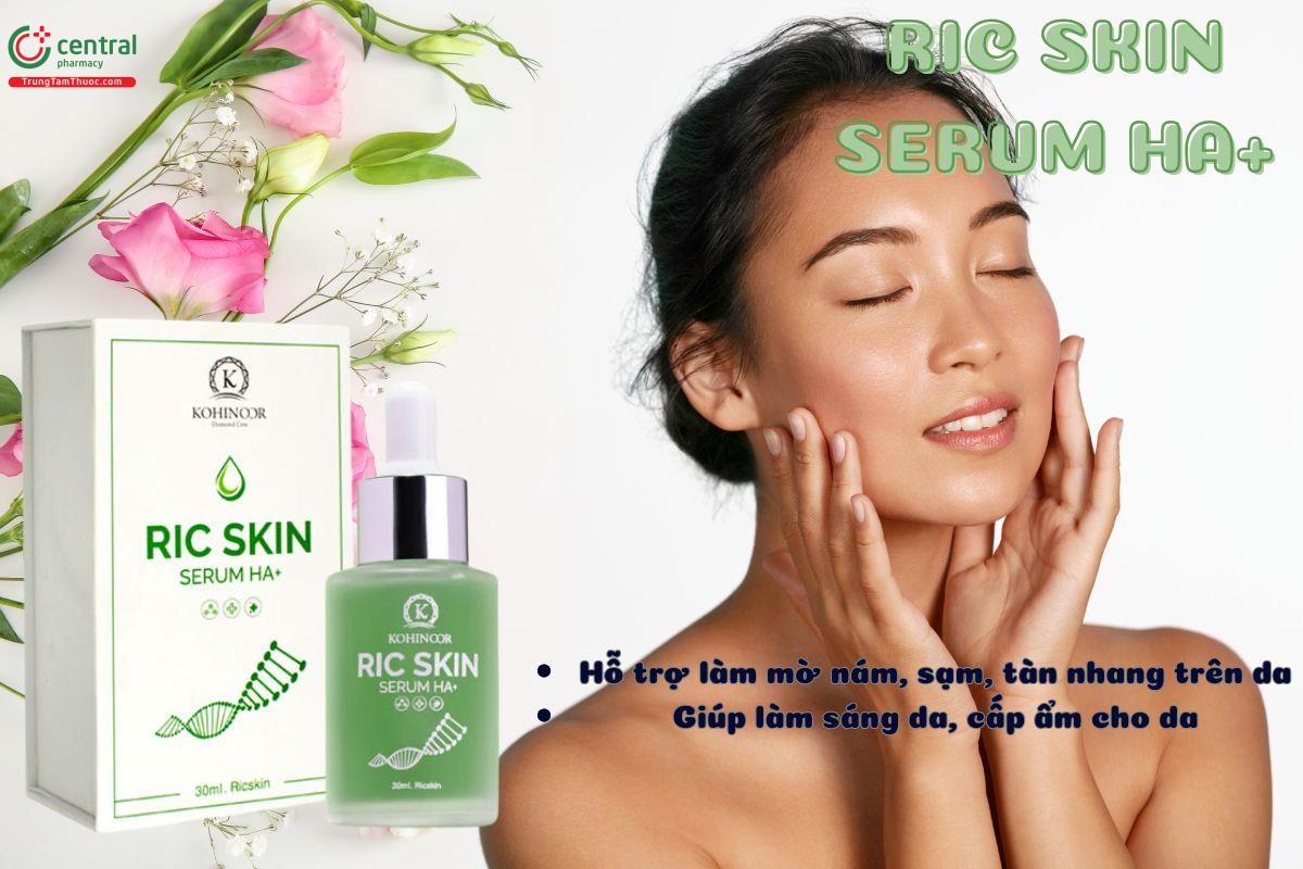 Ric Skin Serum HA+ giúp cẩm ấp, dưỡng trắng sáng da, mờ nám