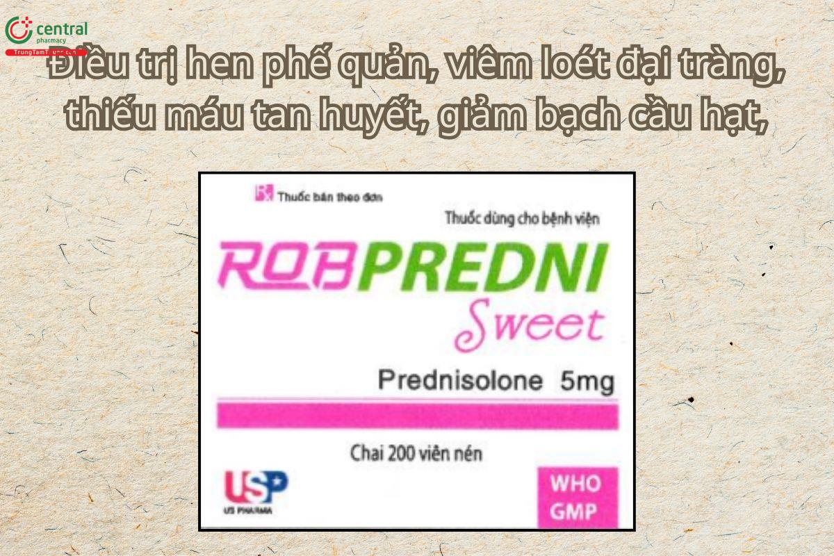 Thuốc Robpredni Sweet 5mg điều trị lupus ban đỏ hệ thống, bệnh hen