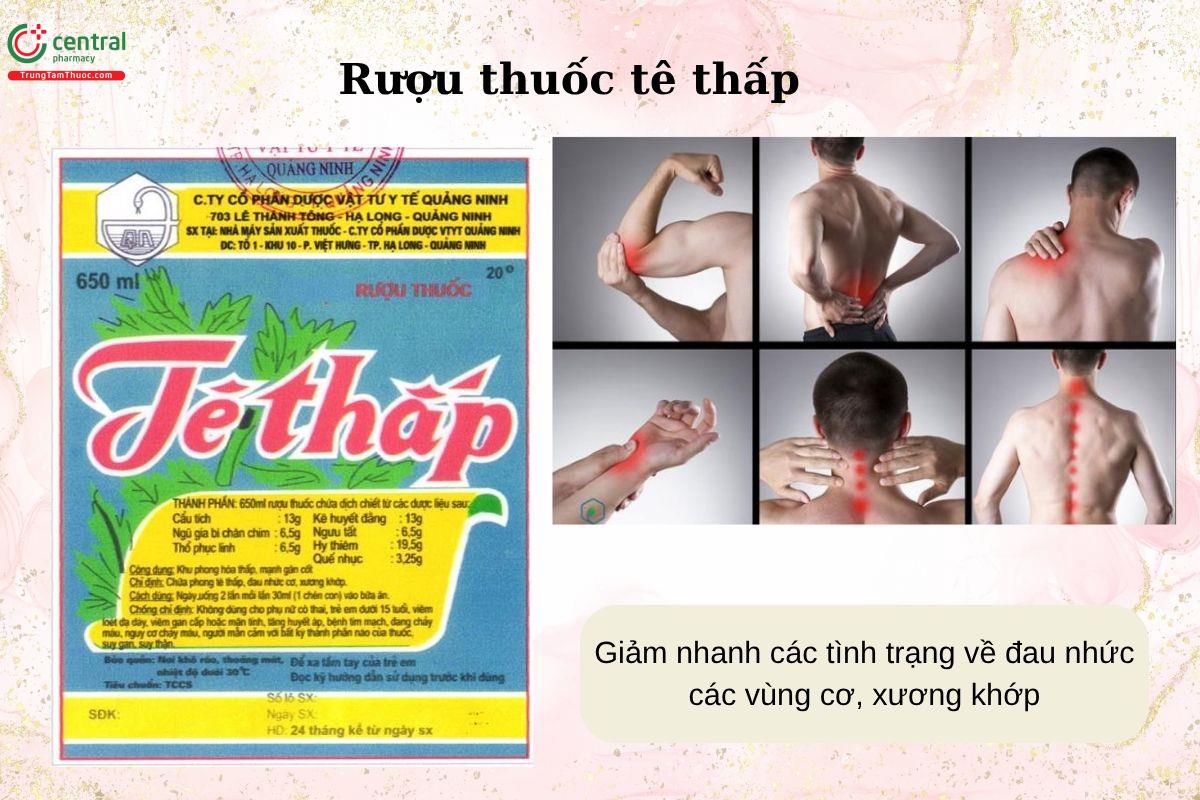 Chỉ định của thuốc Rượu thuốc tê thấp
