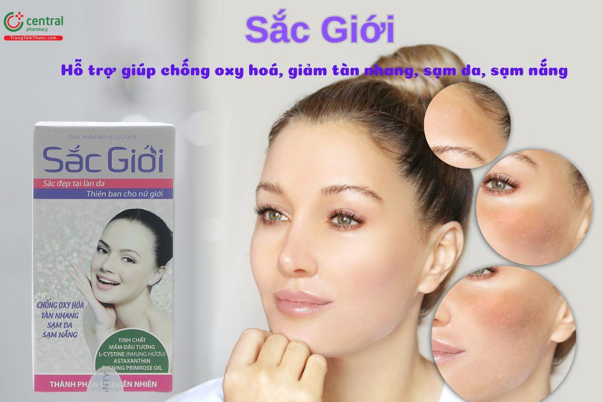 Viên uống Sắc Giới giúp hỗ trợ giảm nám, tàn nhang