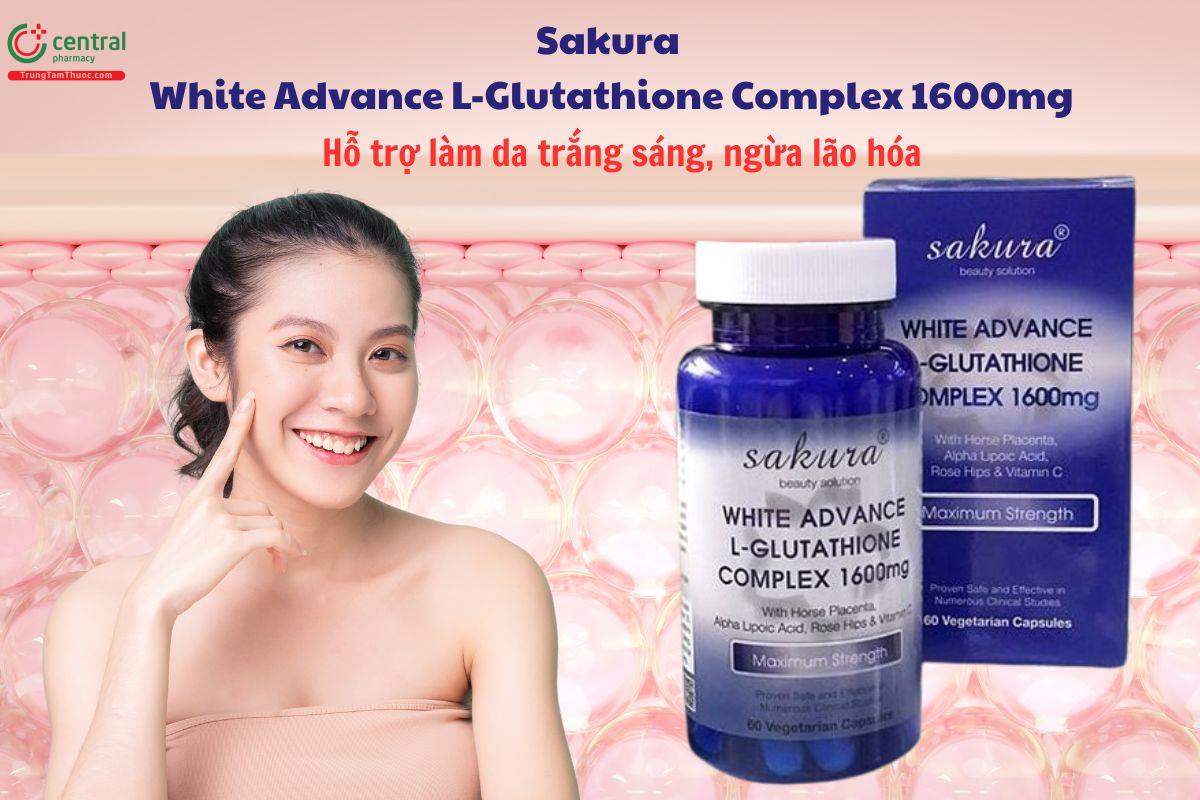 Sakura White Advance L-Glutathione Complex 1600mg dưỡng da trắng sáng