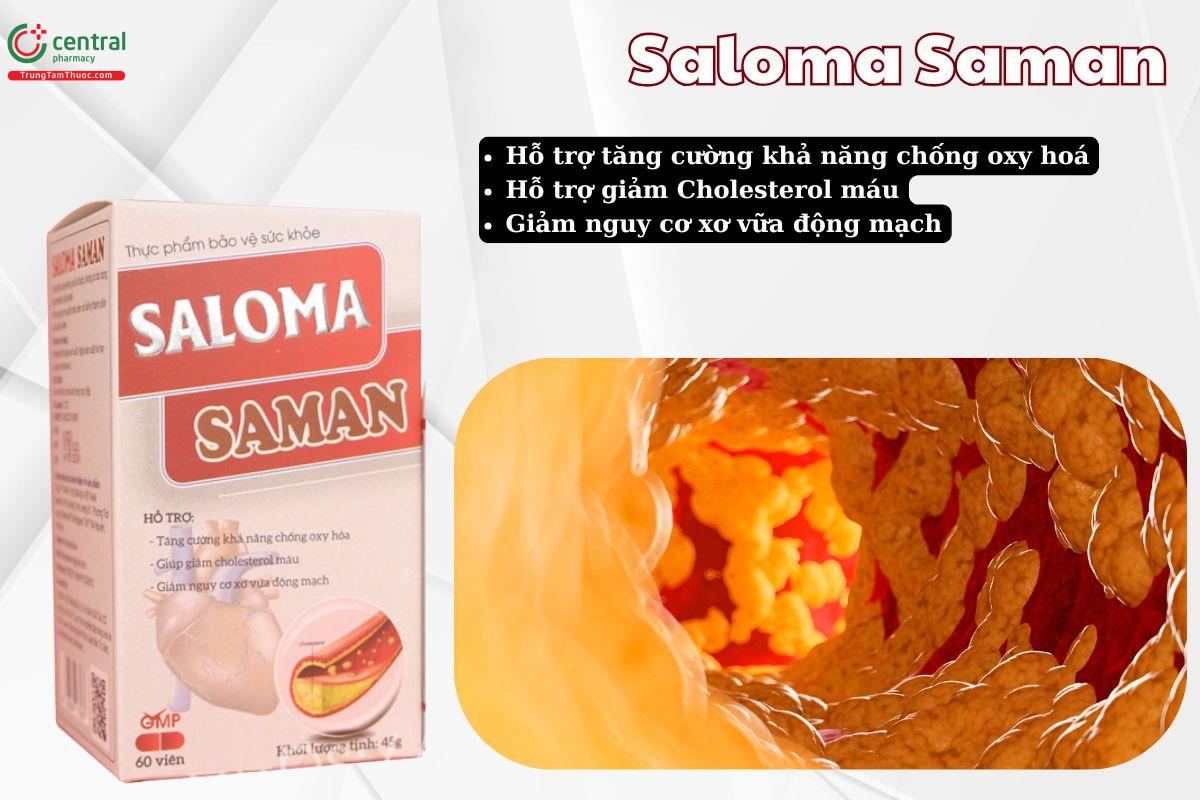 Viên uống Saloma Saman giúp giảm mỡ máu, ngăn ngừa xơ vữa động mạch