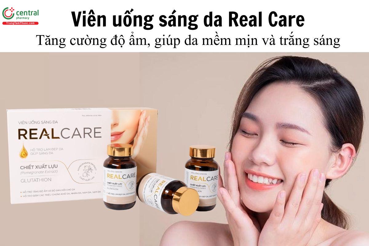 Viên uống sáng da Real Care - Tăng cường độ ẩm, giúp da mềm mịn