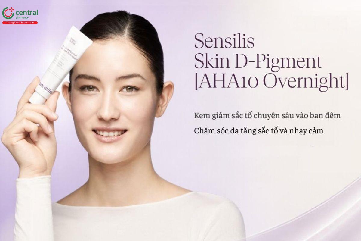 Sensilis Skin D-Pigment [AHA10 Overnight] - Kem giảm sắc tố, dưỡng sáng da