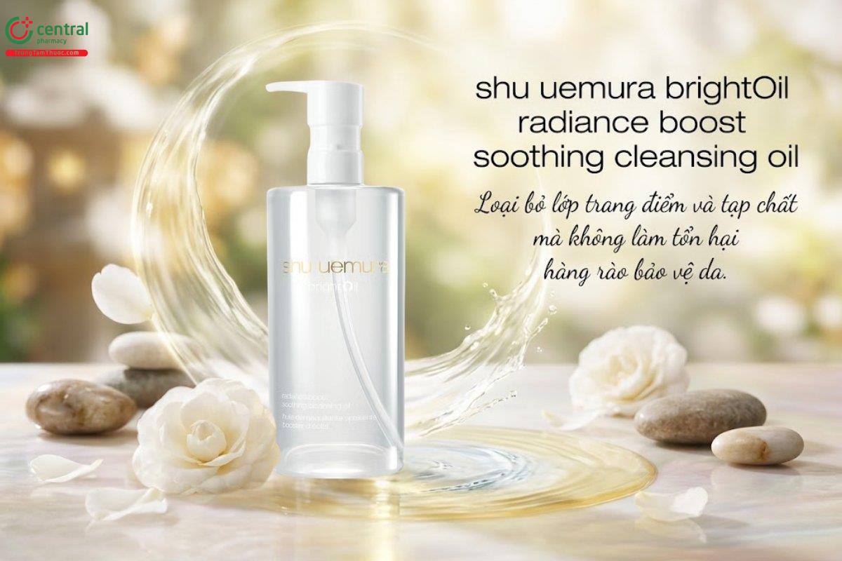 Dầu tẩy trang shu uemura brightOil radiance boost soothing làm sạch da