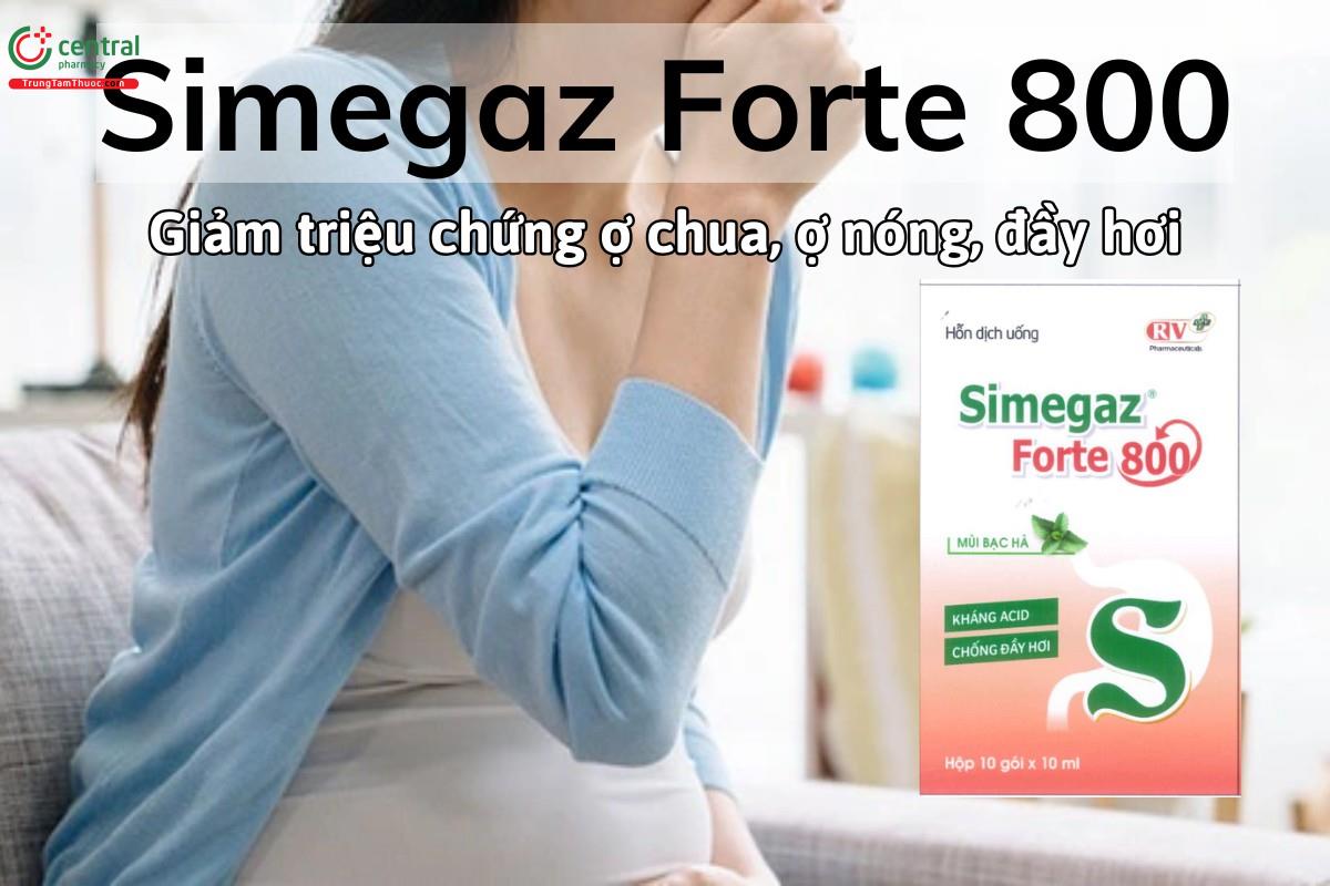Thuốc Simegaz Forte 800 giảm các triệu chứng khó tiêu, ợ nóng, tăng acid dạ dày