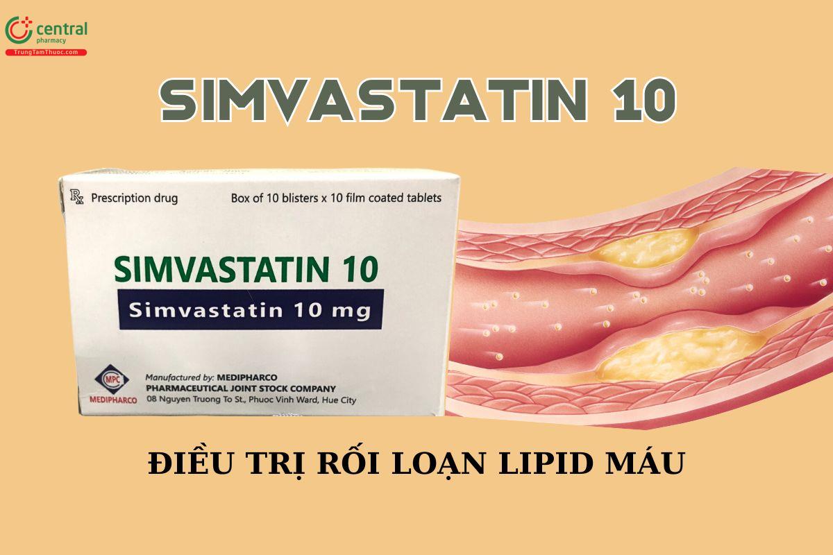 Thuốc Simvastatin 10 Medipharco điều trị rối loạn lipid máu