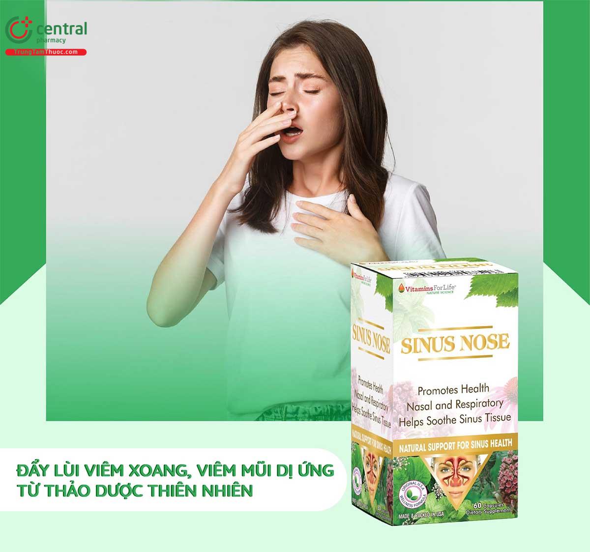 Sinus Nose 60 viên giúp tăng cường sức khỏe hô hấp