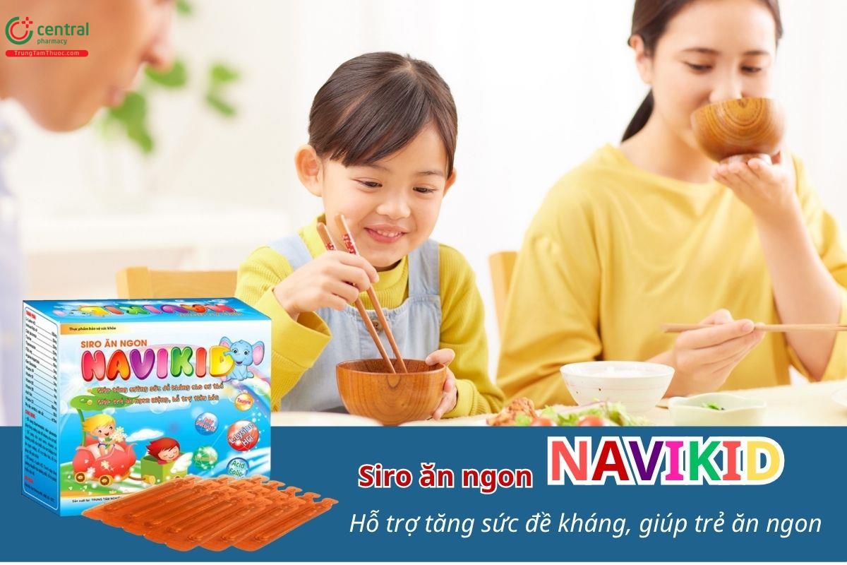 Siro ăn ngon NAVIKID hỗ trợ tăng sức đề kháng, giúp trẻ ăn ngon