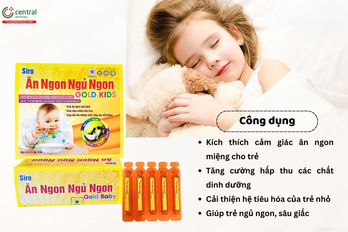 Siro Ăn Ngon Ngủ Ngon Gold Kids giảm biếng ăn, ngủ không sâu giấc