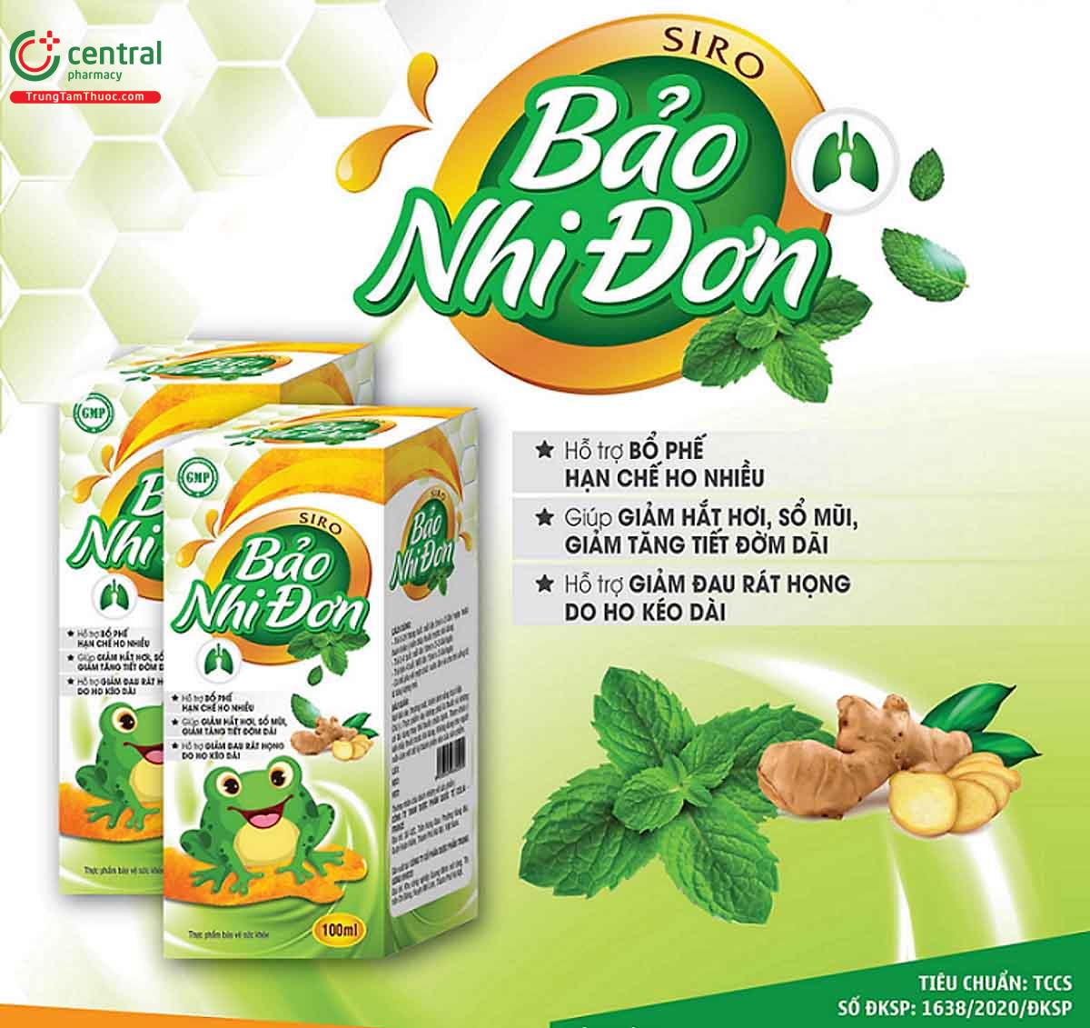 Siro Bảo Nhi Đơn giúp giảm ho