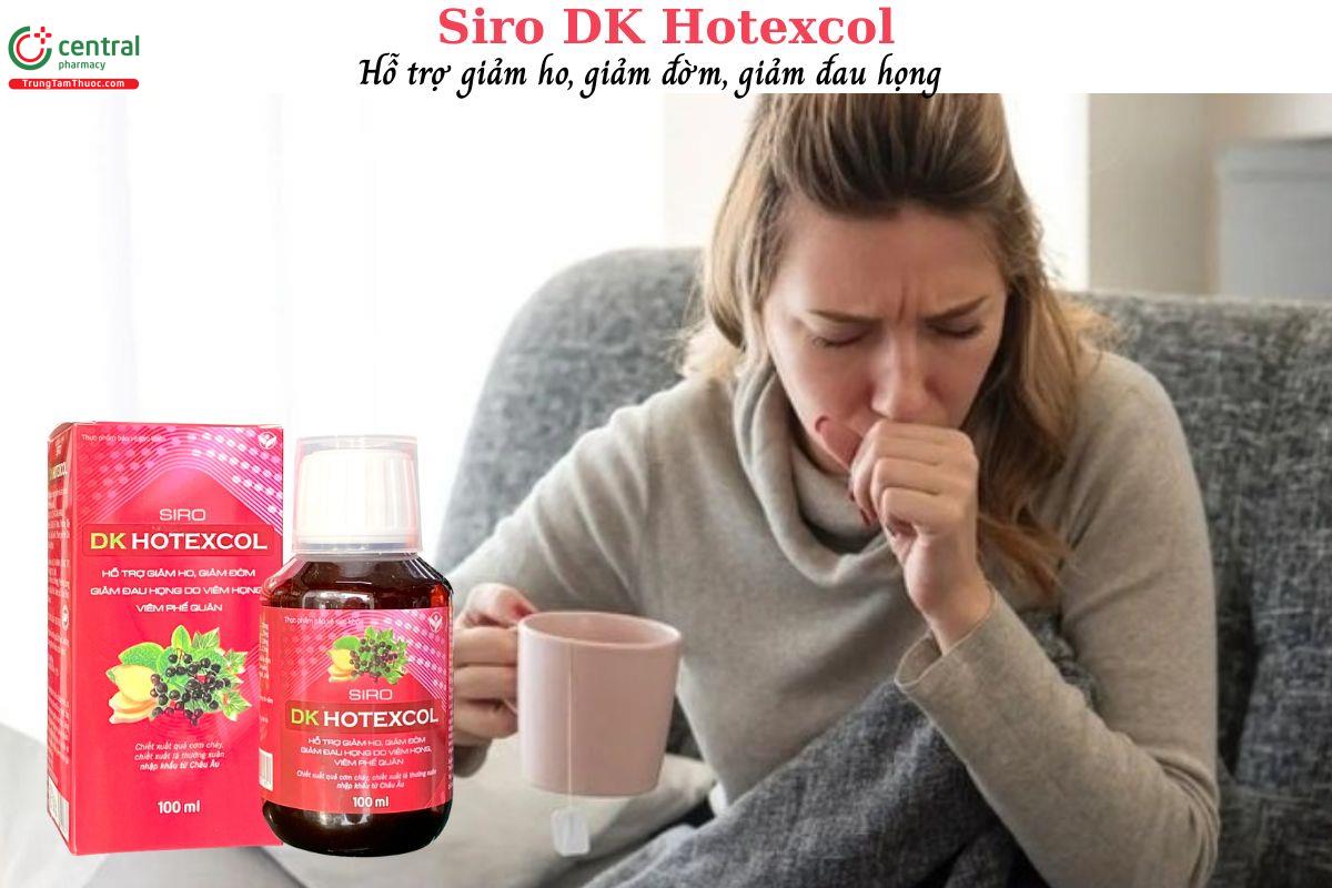Siro DK Hotexcol - Hỗ trợ giảm ho, giảm đờm, giảm đau rát cổ họng