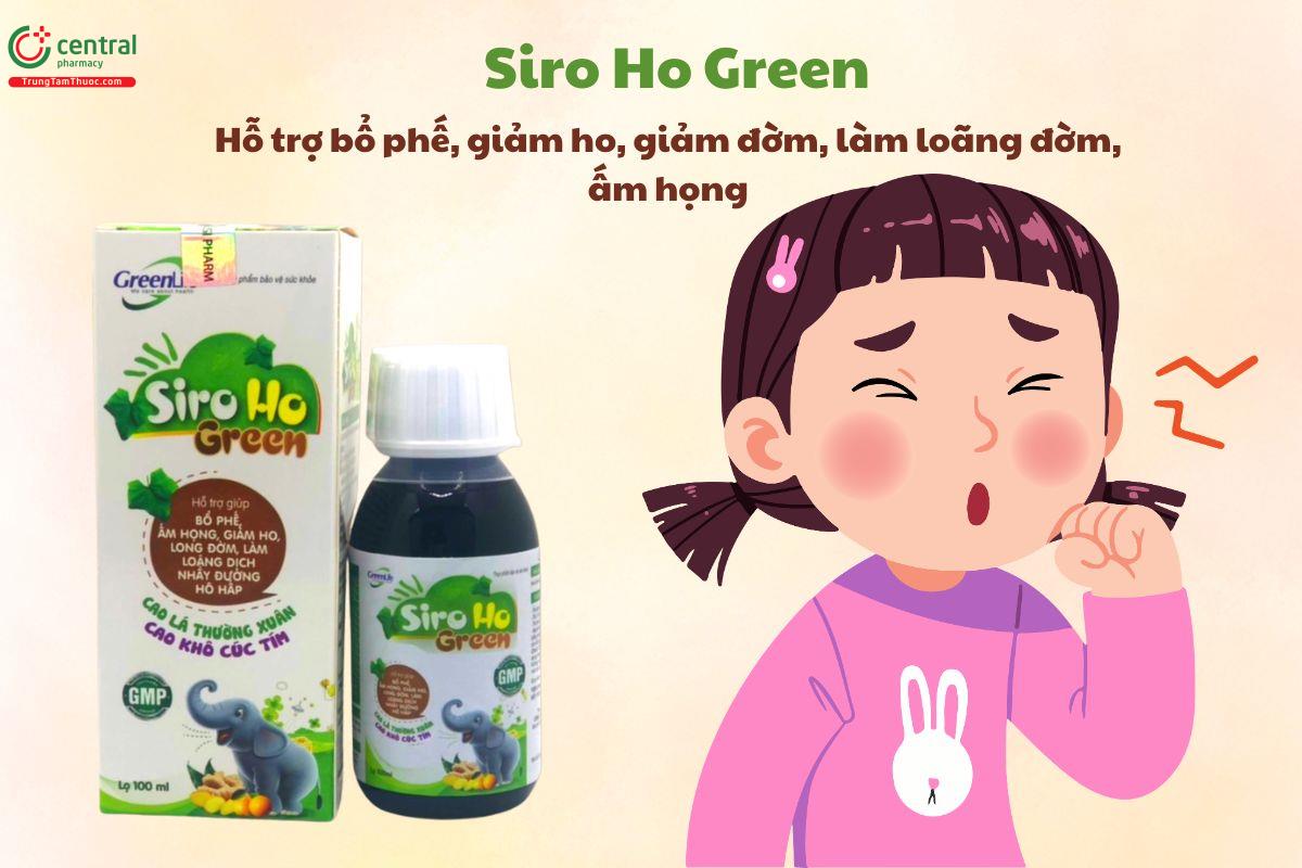 Siro ho Green giúp bổ phế, ấm họng, làm giảm ho, long đờm