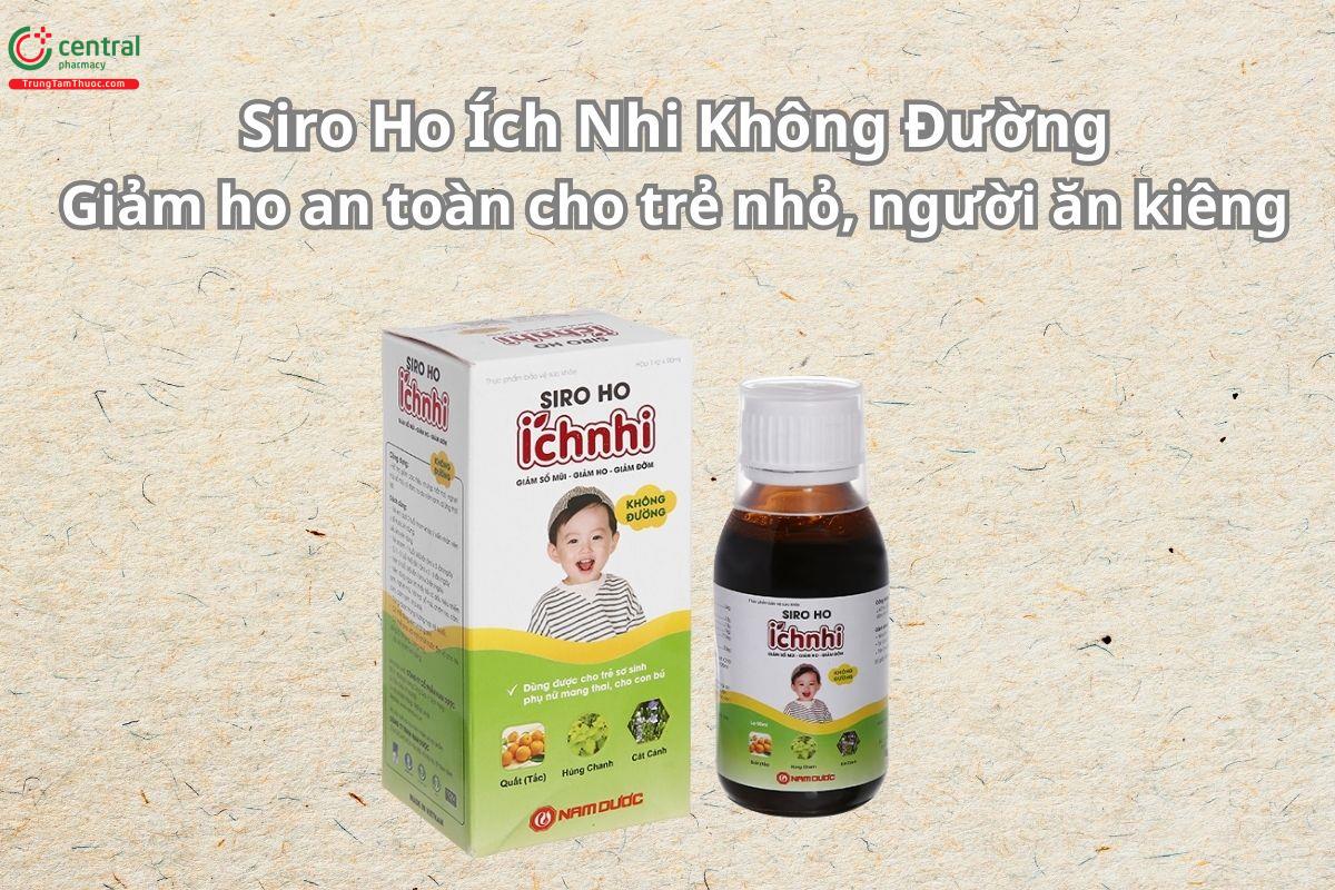 Siro Ho Ích Nhi Không Đường giảm ho an toàn cho trẻ nhỏ, người ăn kiêng