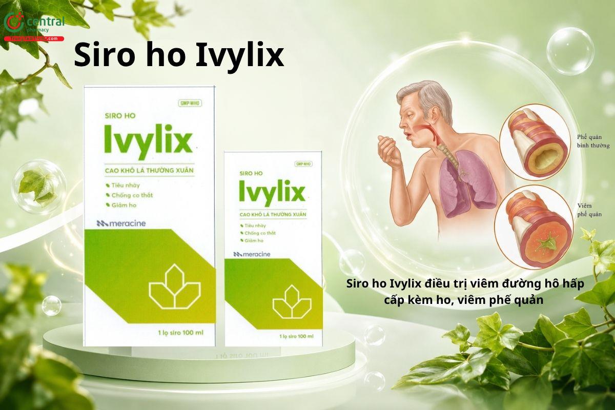 Siro ho Lvylix điều trị viêm đường hô hấp cấp kèm ho, viêm phế quản
