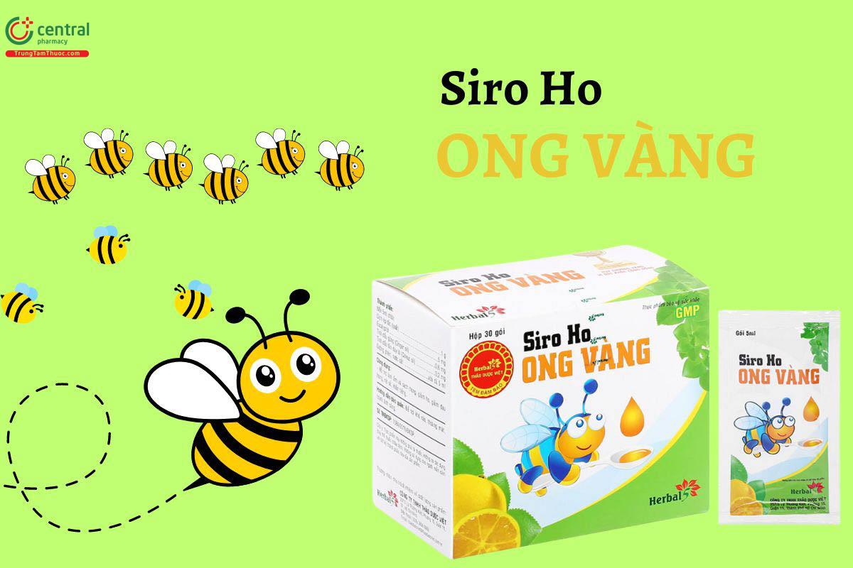 Siro Ho Ong Vàng Herbal 5 (Gói) giúp giảm ho