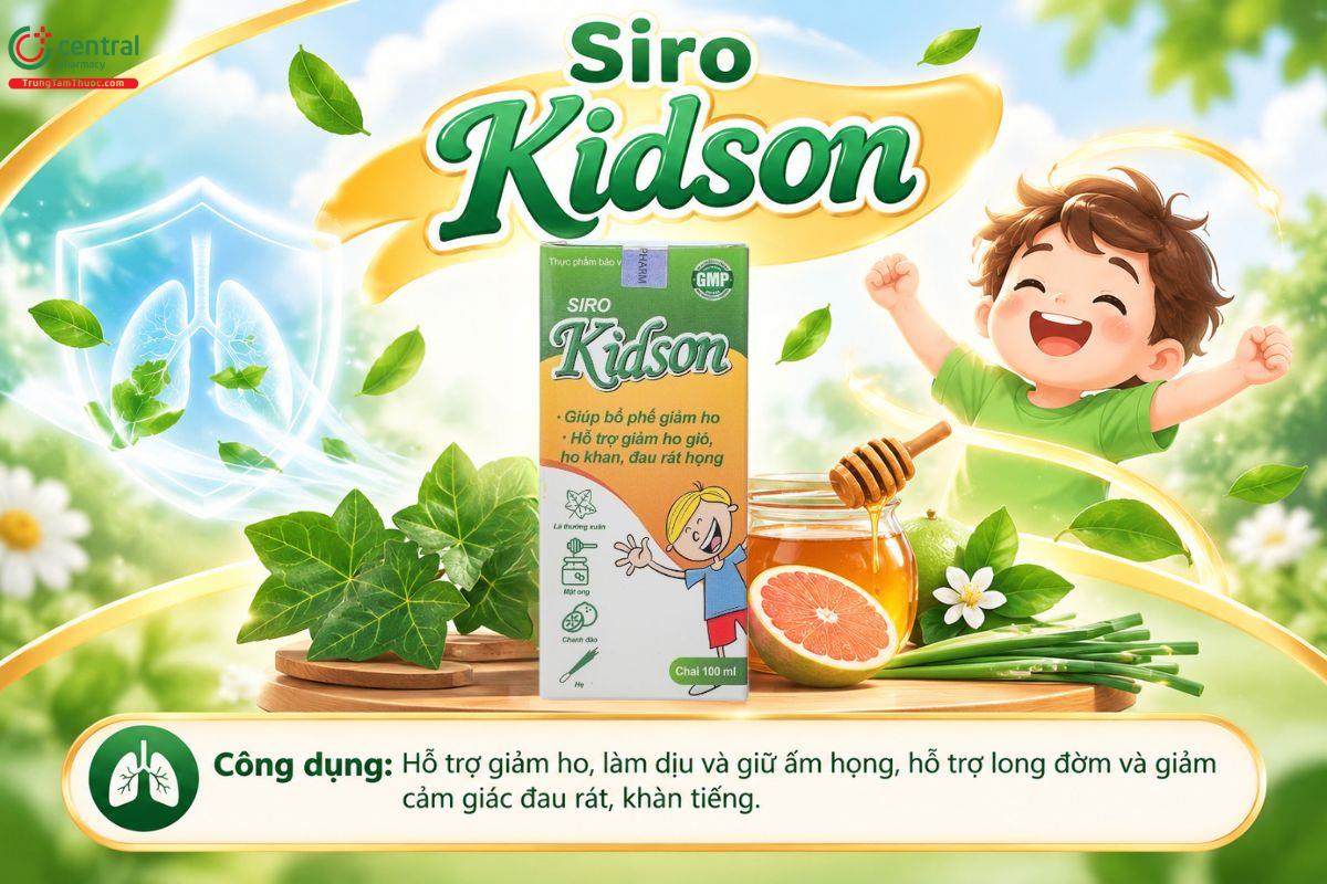 Siro Kidson hỗ trợ giảm ho, dịu họng, bổ phế khi thay đổi thời tiết