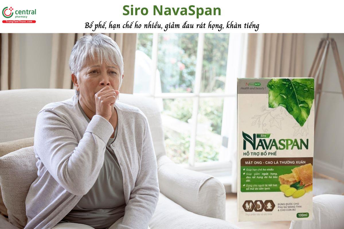 Siro NavaSpan - Hỗ trợ bổ phế, hạn chế ho nhiều, giảm đau họng