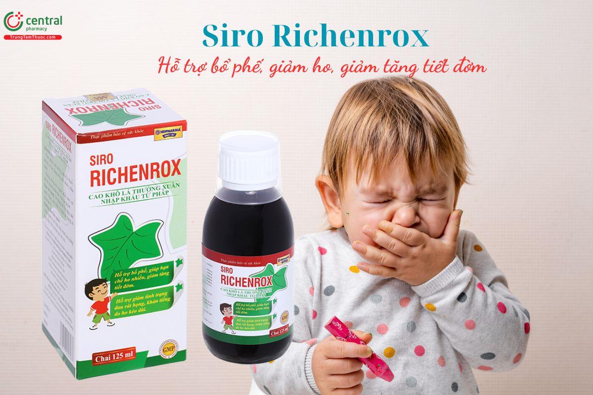 Siro Richenrox - Bổ phế, giảm ho, giảm tăng tiết đờm