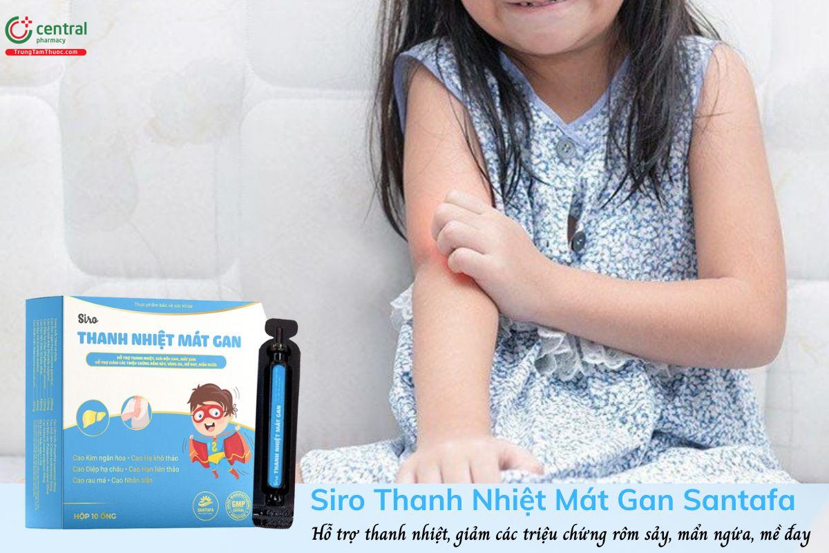 Siro Thanh Nhiệt Mát Gan Santafa - Hỗ trợ thanh nhiệt, giảm mẩn ngứa, rôm sảy, mề đay
