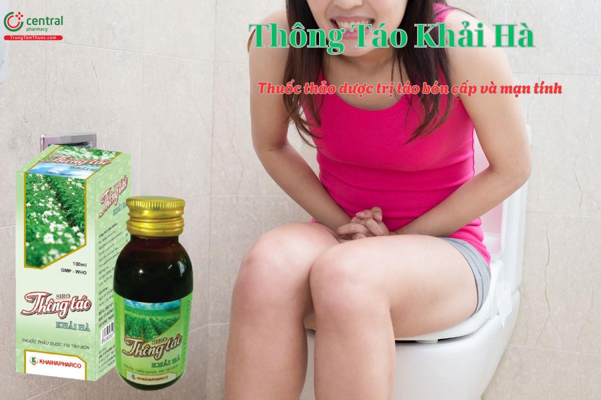 Thuốc Sirô Thông Táo Khải Hà có tác dụng táo bón cấp và mạn tính