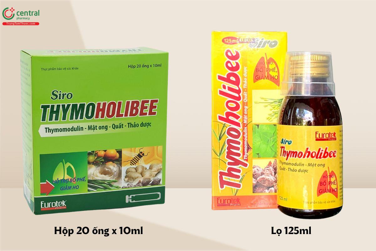 Các dạng đóng gói của sản phẩm Siro Thymoholibee