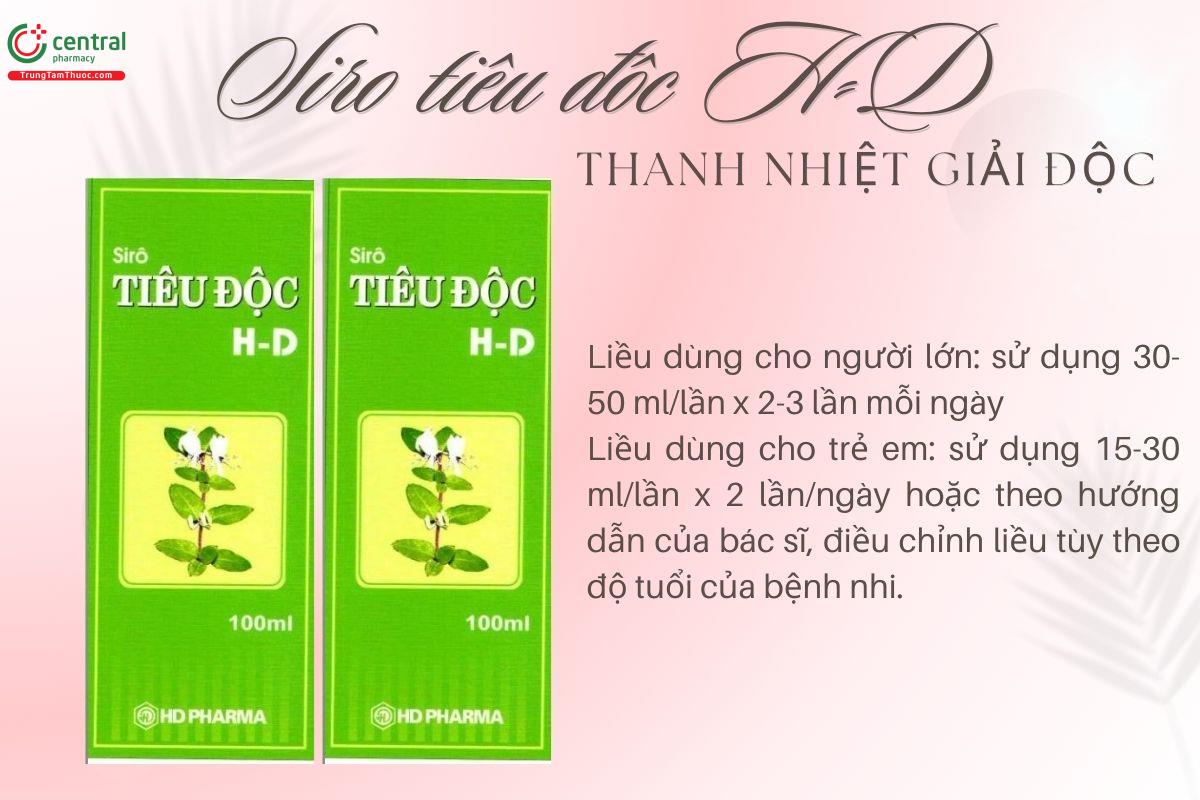 Liều dùng Siro tiêu độc H-D
