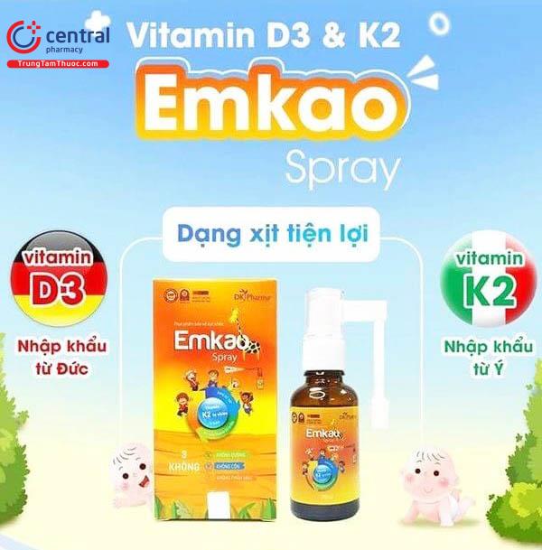 Hình 3: Vitamin D3 + K2 dạng xịt EmKao Spray