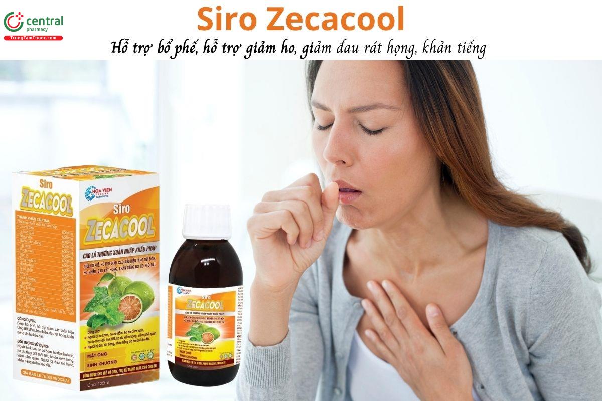 Siro Zecacool - Hỗ trợ bổ phế, giảm ho, giảm đau rát họng, khản tiếng