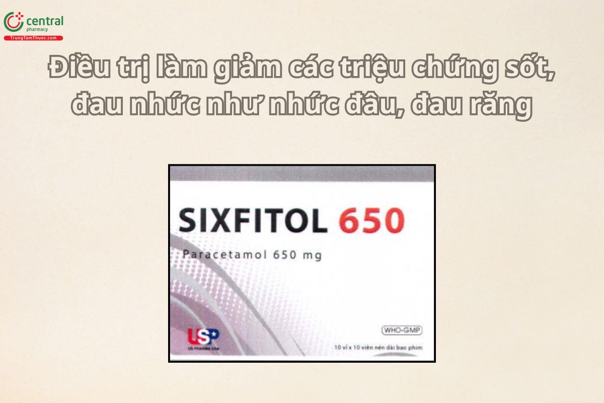 Thuốc Sixfitol 650 giảm đau, hạ sốt tác động trên hệ thần kinh trung ương