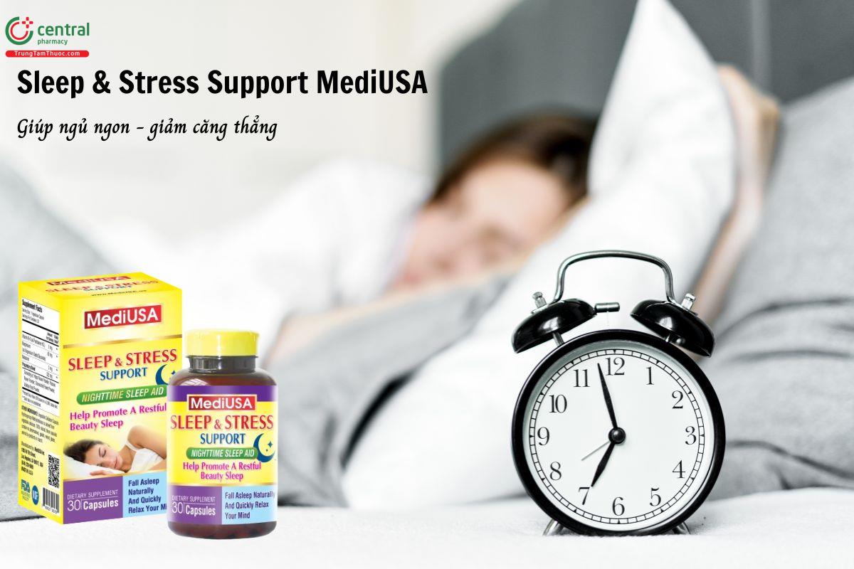 Sleep & Stress Support MediUSA - Giúp ngủ ngon, giảm căng thẳng