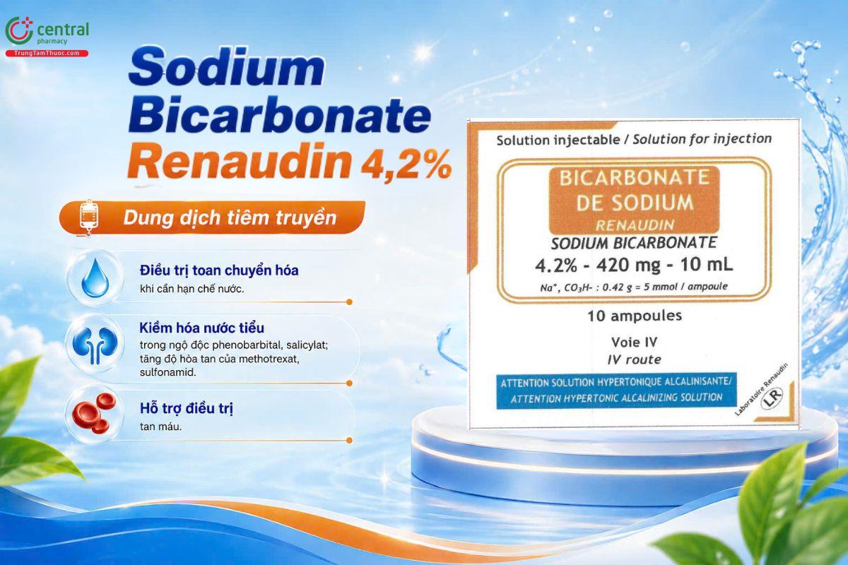  Sodium Bicarbonate Renaudin 4,2%: Điều chỉnh toan chuyển hóa, kiềm hóa nước tiểu 