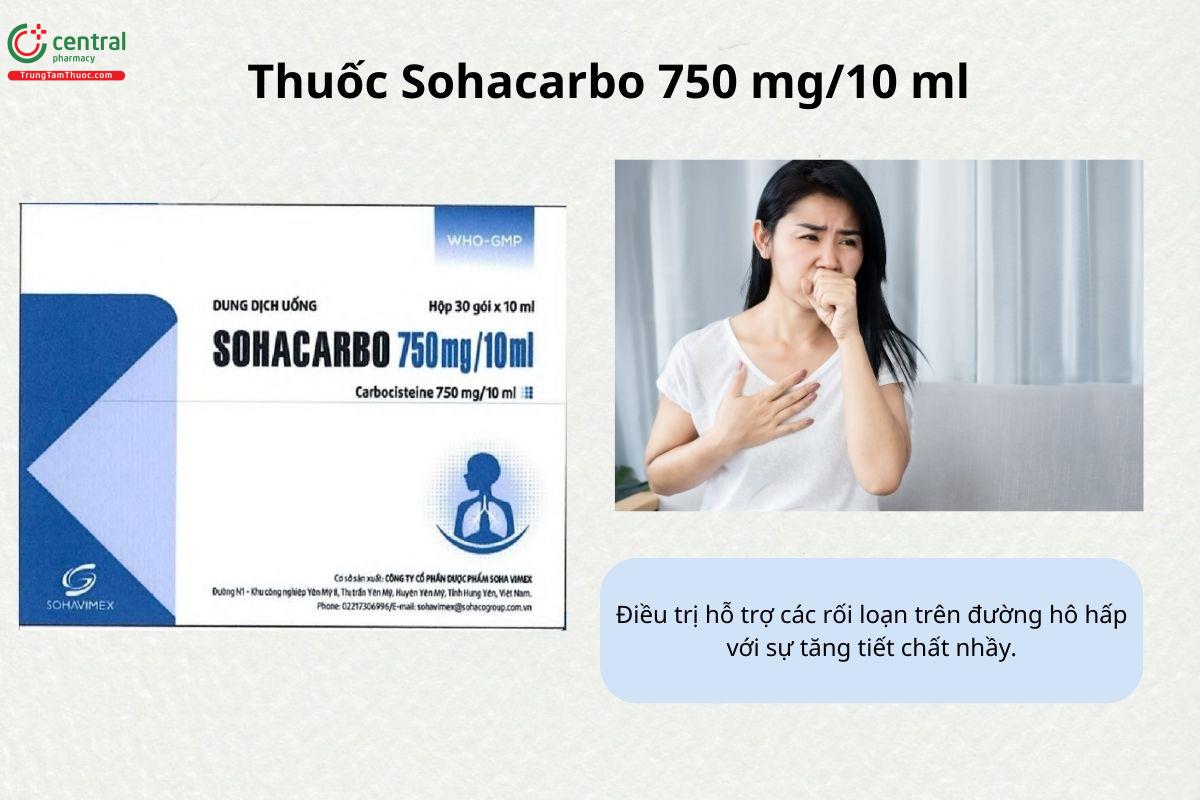 Chỉ định của thuốc Sohacarbo 750 mg/10 ml