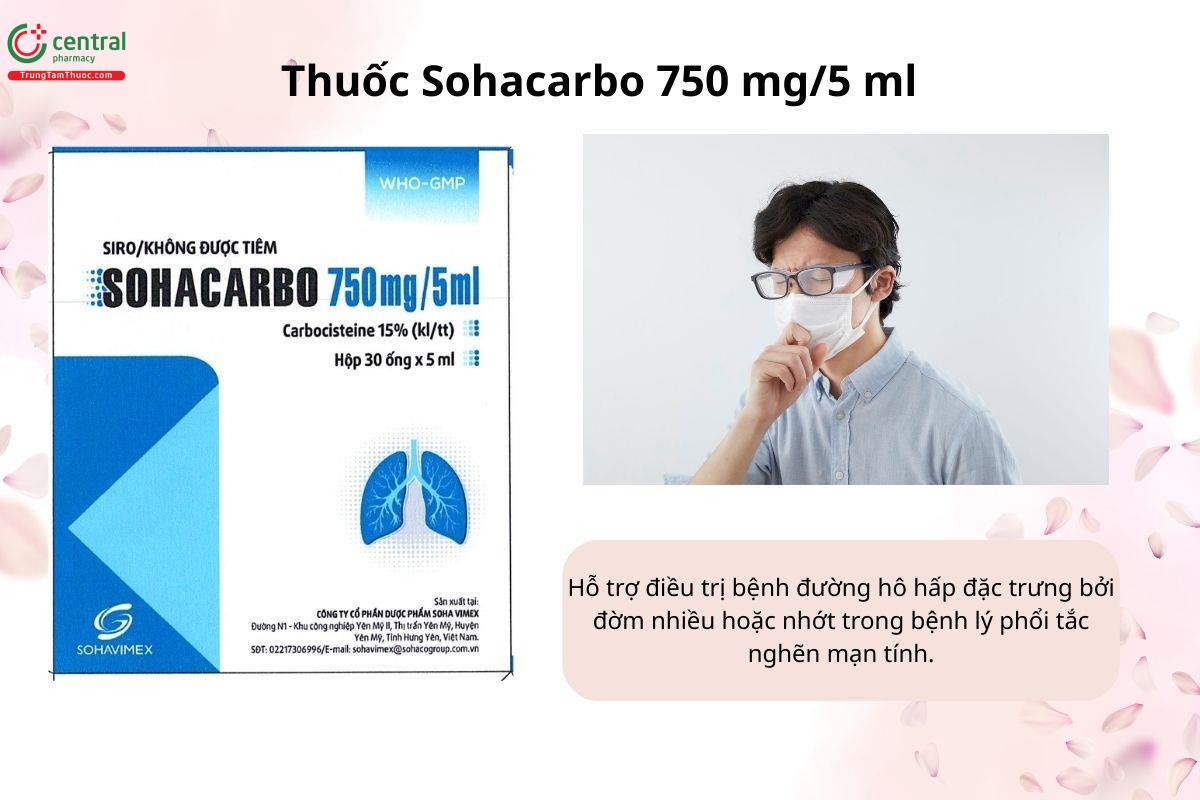 Chỉ định của thuốc Sohacarbo 750 mg/5 ml