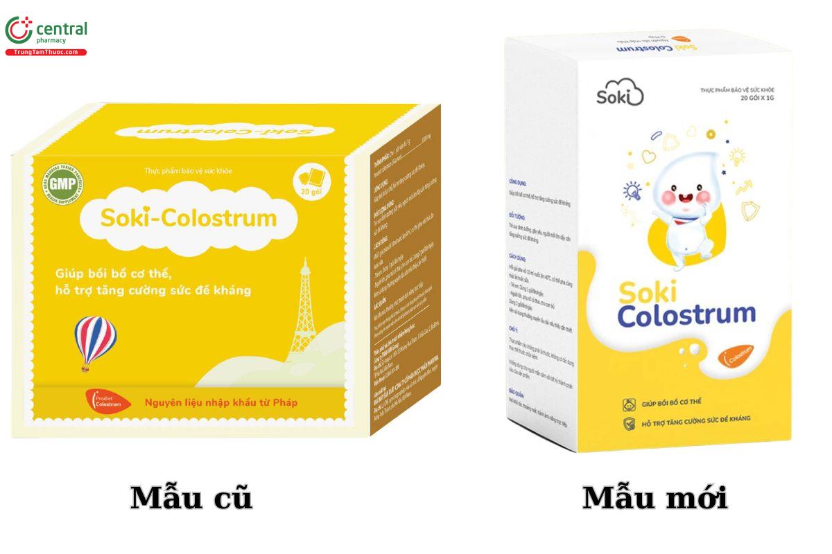 Mẫu mới - mẫu cũ của sản phẩm Soki Colostrum