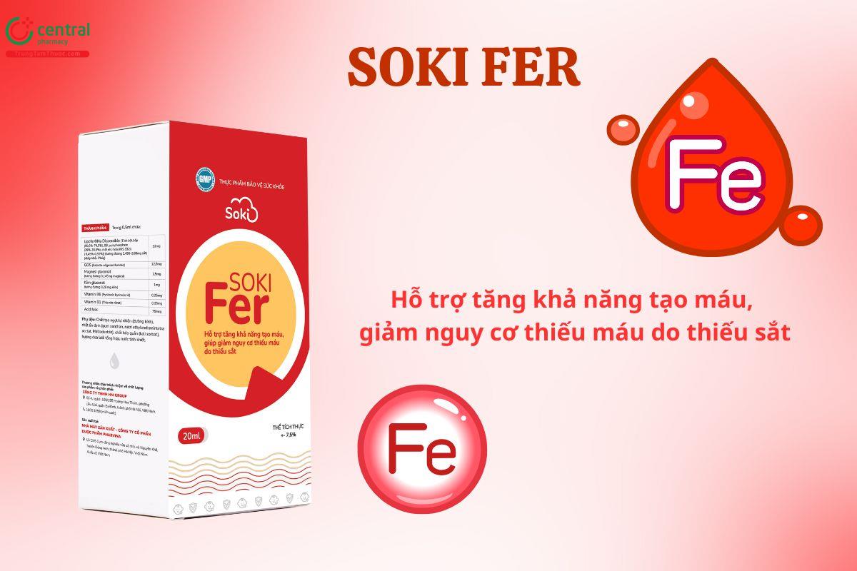 Soki Fer - Tăng tạo máu, ngăn ngừa thiếu máu do thiếu sắt