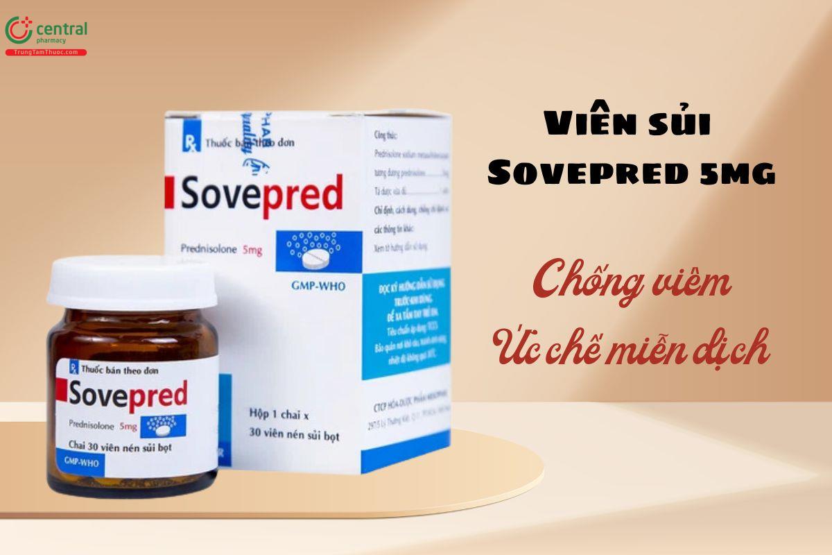 Thuốc Sovepred 5mg viên sủi - Chống viêm, ức chế miễn dịch