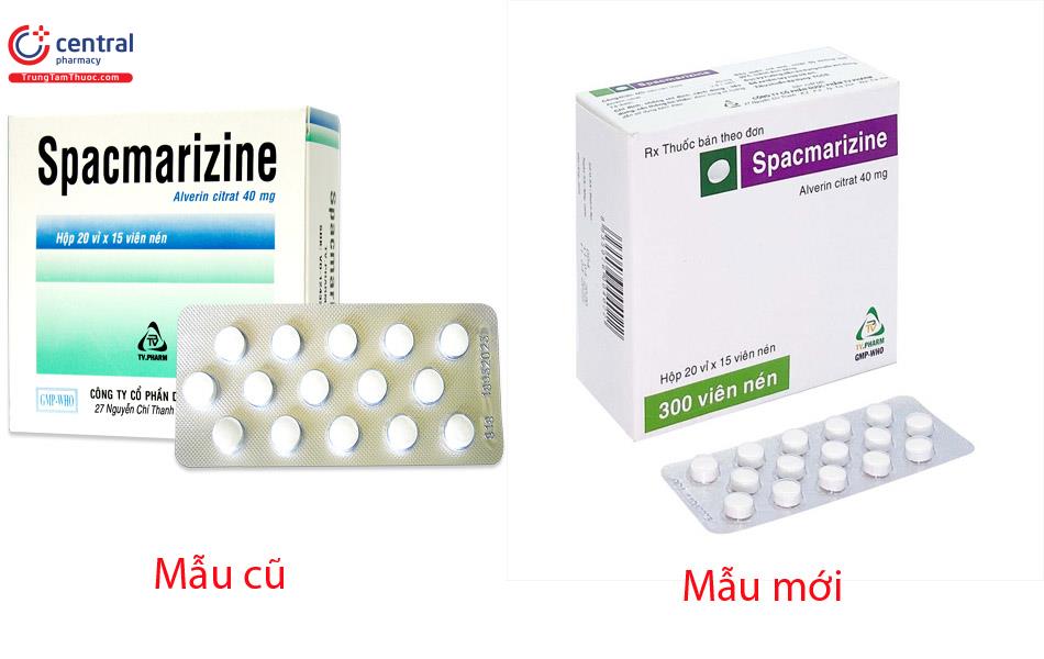 Sự thay đổi mẫu mã của thuốc Spacmarizine 40mg