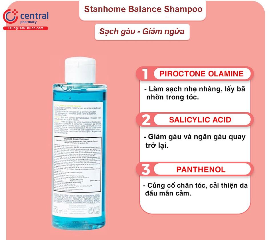 Tác dụng của các thành phần trong Stanhome Balance Shampoo 200ml