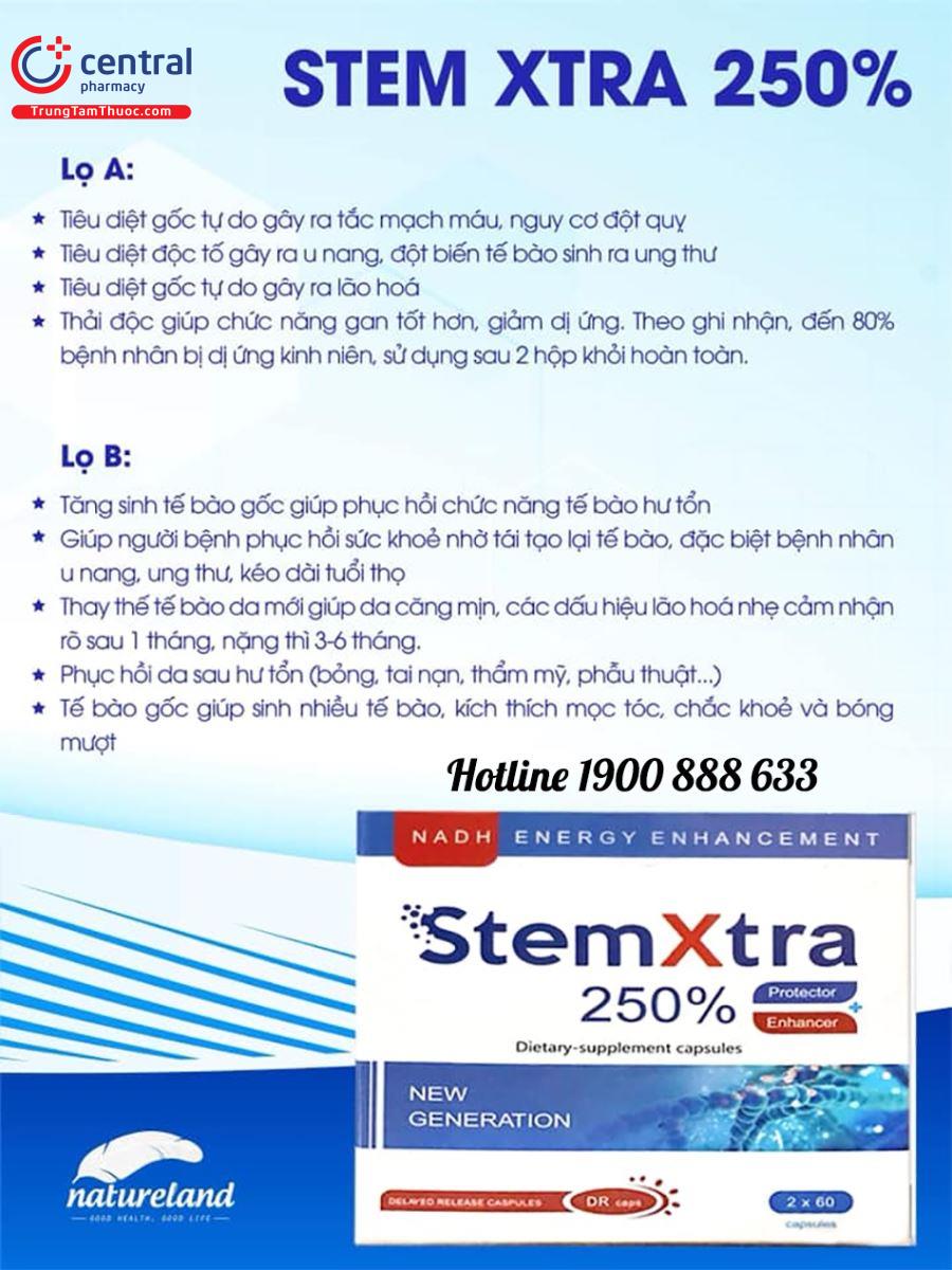 Tác dụng của Stemxtra 250% Protector + Enhancer