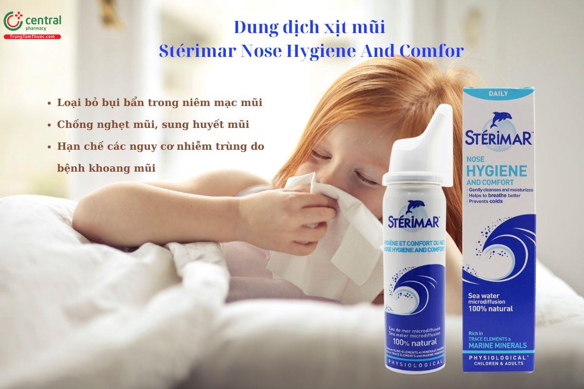 Sterimar Nose Hygiene And Comfort loại bỏ bụi bẩn, thông thoáng mũi