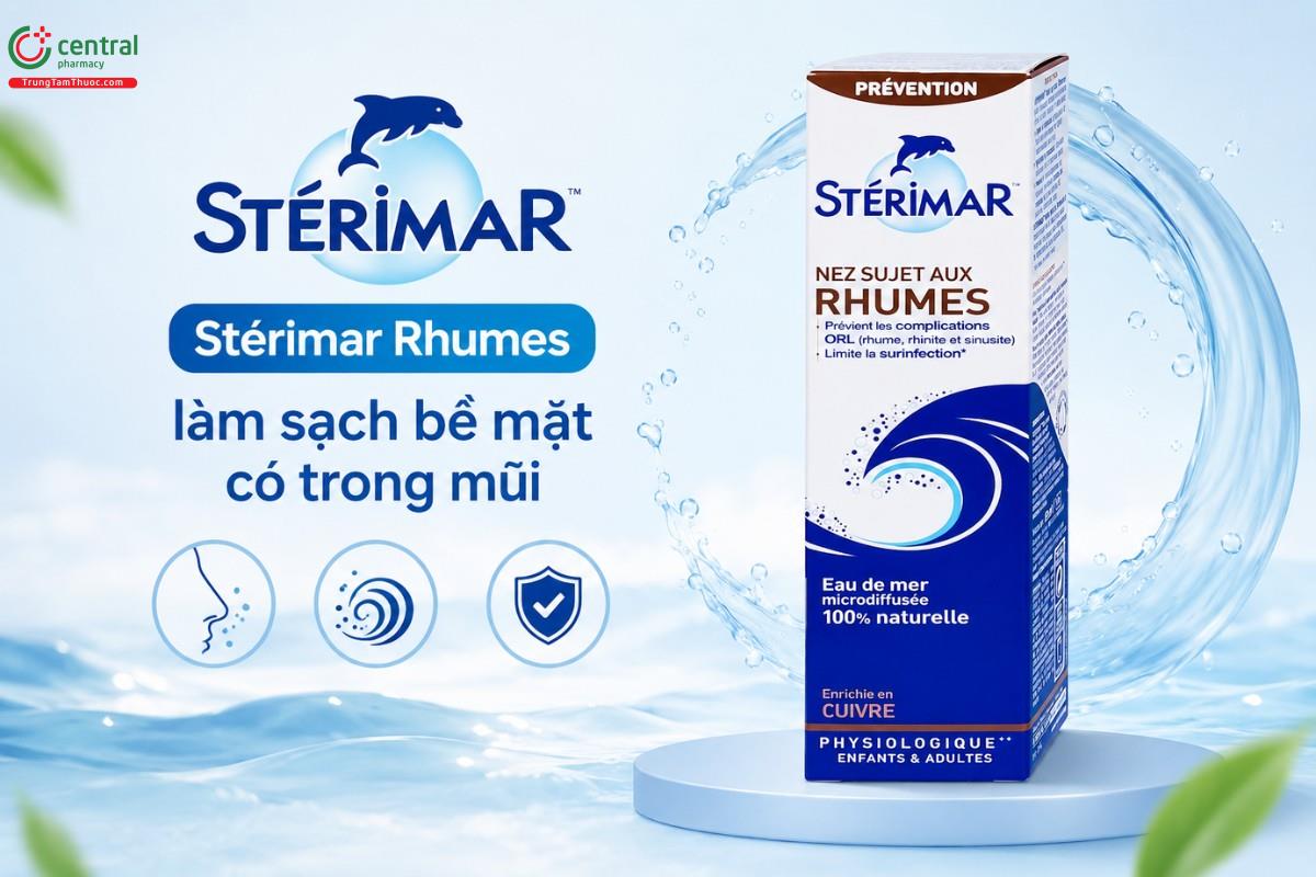 Stérimar Rhumes làm sạch bề mặt có trong mũi