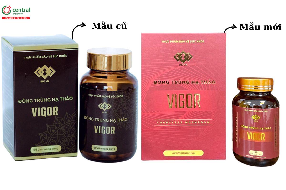 Mẫu cũ - mẫu mới của viên uống Đông Trùng Hạ Thảo Vigor